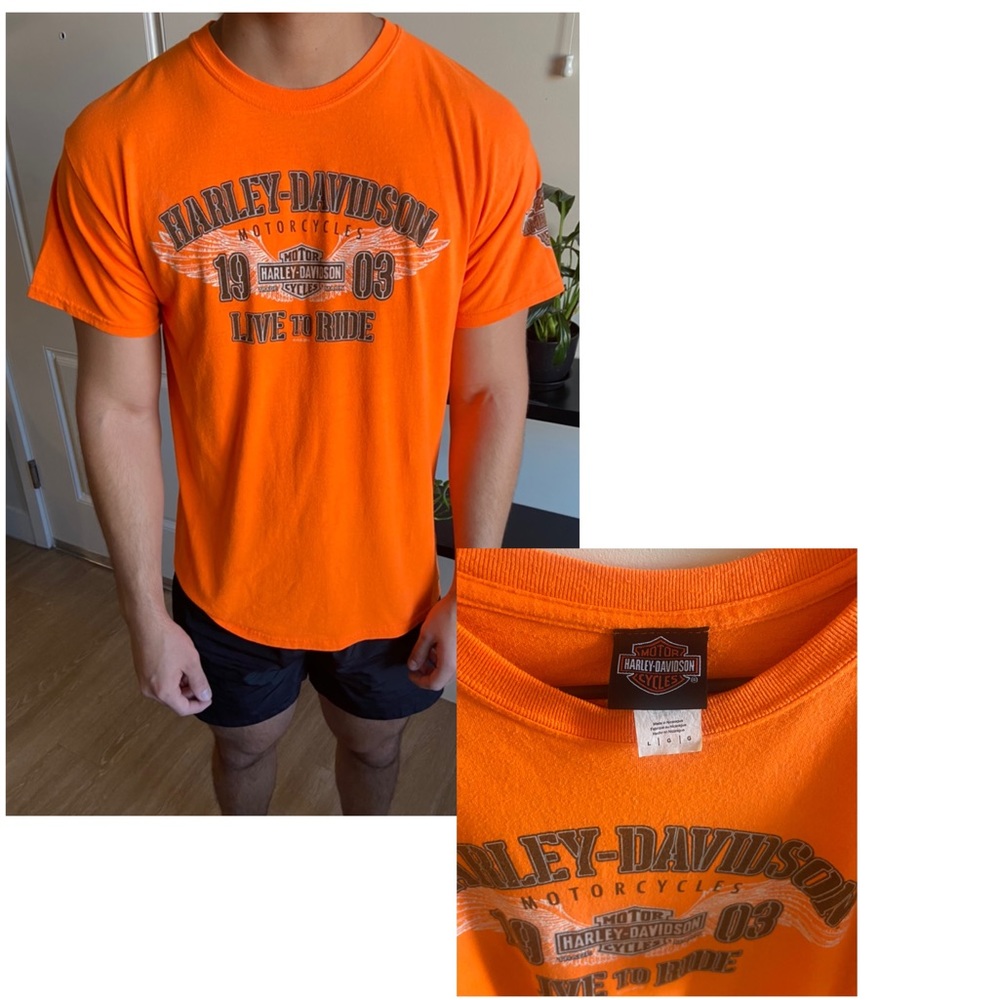 HARLEY DAVIDSON AUTHENTIC BRIGHT ORANGE Large tee